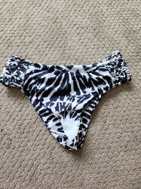 Mikoh Black and White Zebra Swim Bottom